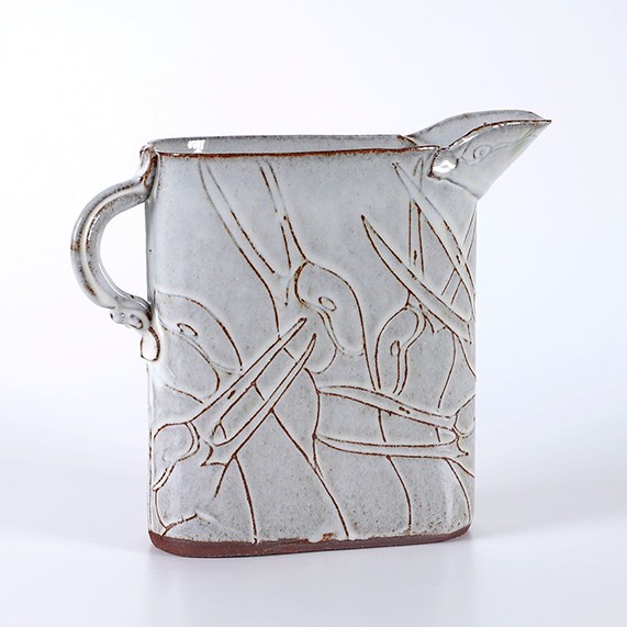 Sandhill Crane Pitcher by Genie Sue Weppner